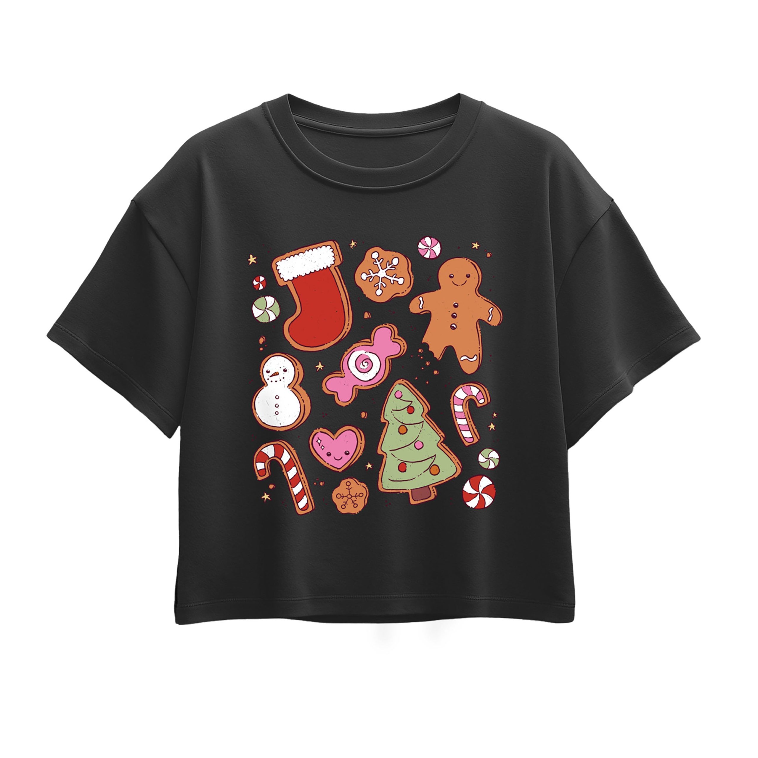 Instant Message - Kawaii Christmas Treats - Youth Girl Short Sleeve Boxy Tee