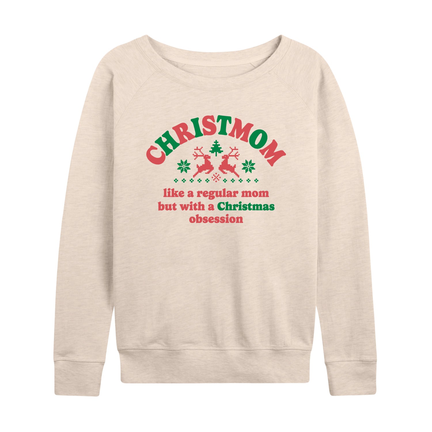 Instant Message - Christmom - Women's French Terry Long Sleeve Pullover