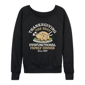 Instant Message - Thanksgiving Fam Dinner - Women's French Terry Long Sleeve Pullover