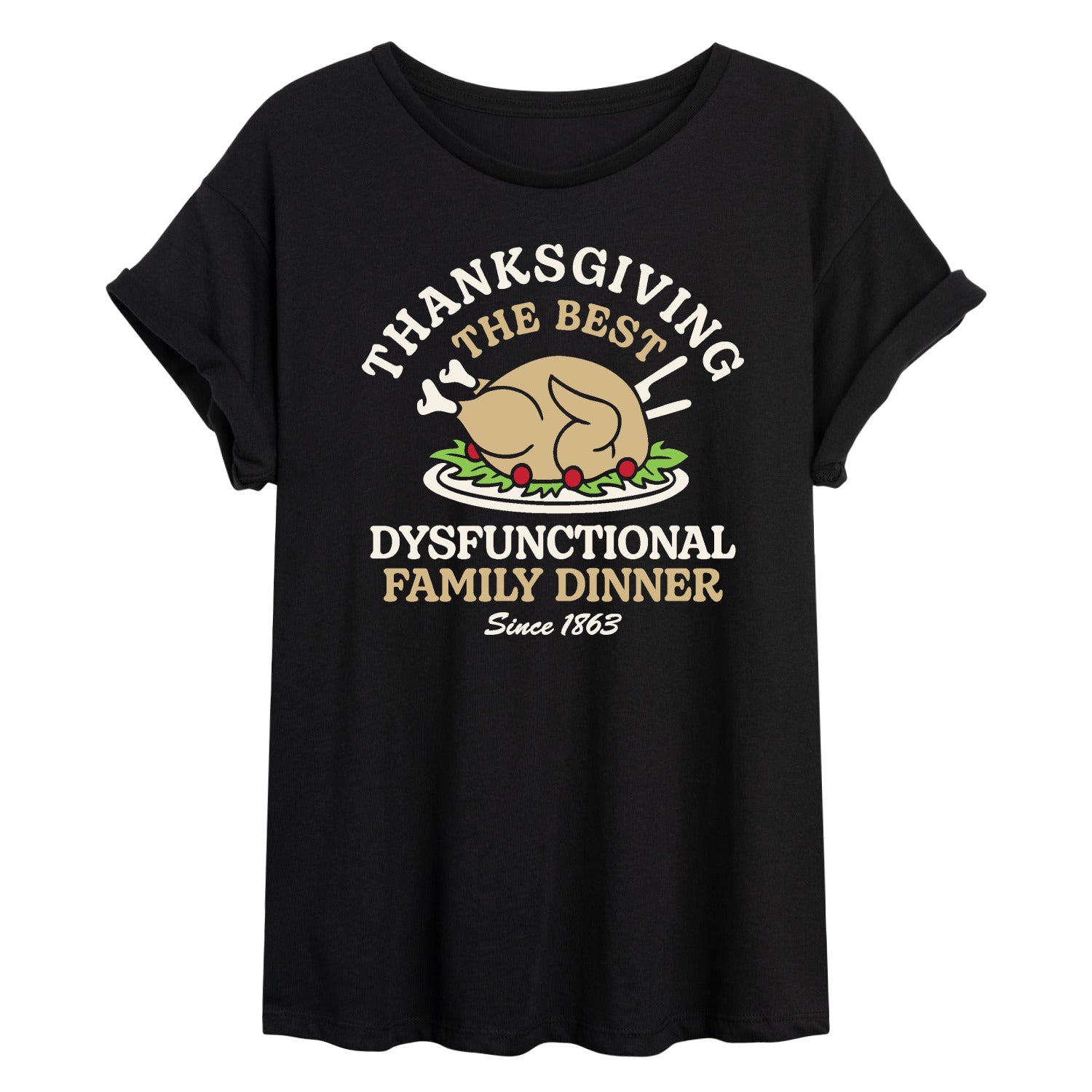 Instant Message - Thanksgiving Fam Dinner - Womens Graphic T-shirt