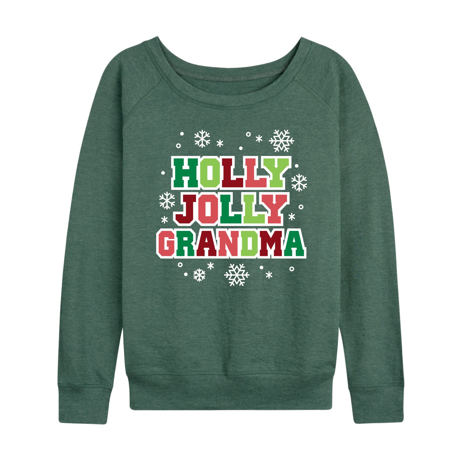 Instant Message - Holly Jolly Grandma - Women's French Terry Long Sleeve Pullover - Image 3