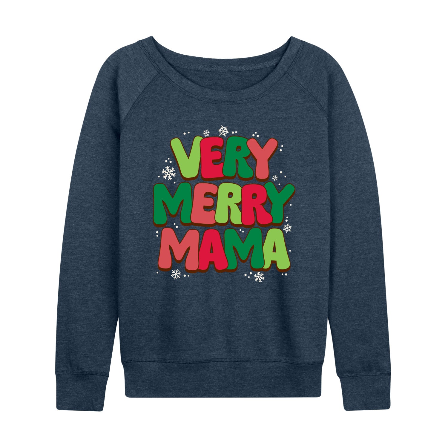 Instant Message - Very Merry Mama - Women's French Terry Long Sleeve Pullover - Image 2