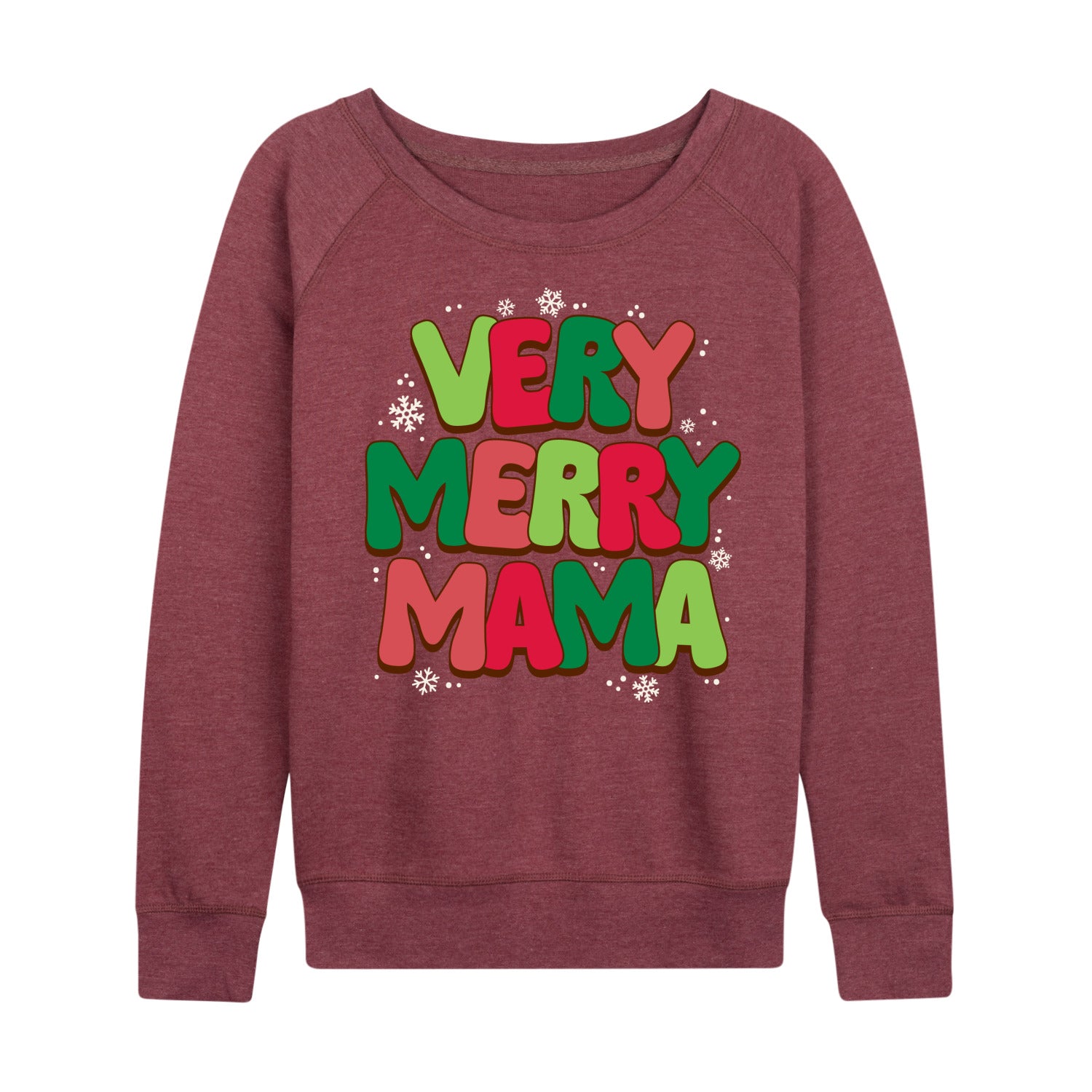 Instant Message - Very Merry Mama - Women's French Terry Long Sleeve Pullover - Image 4
