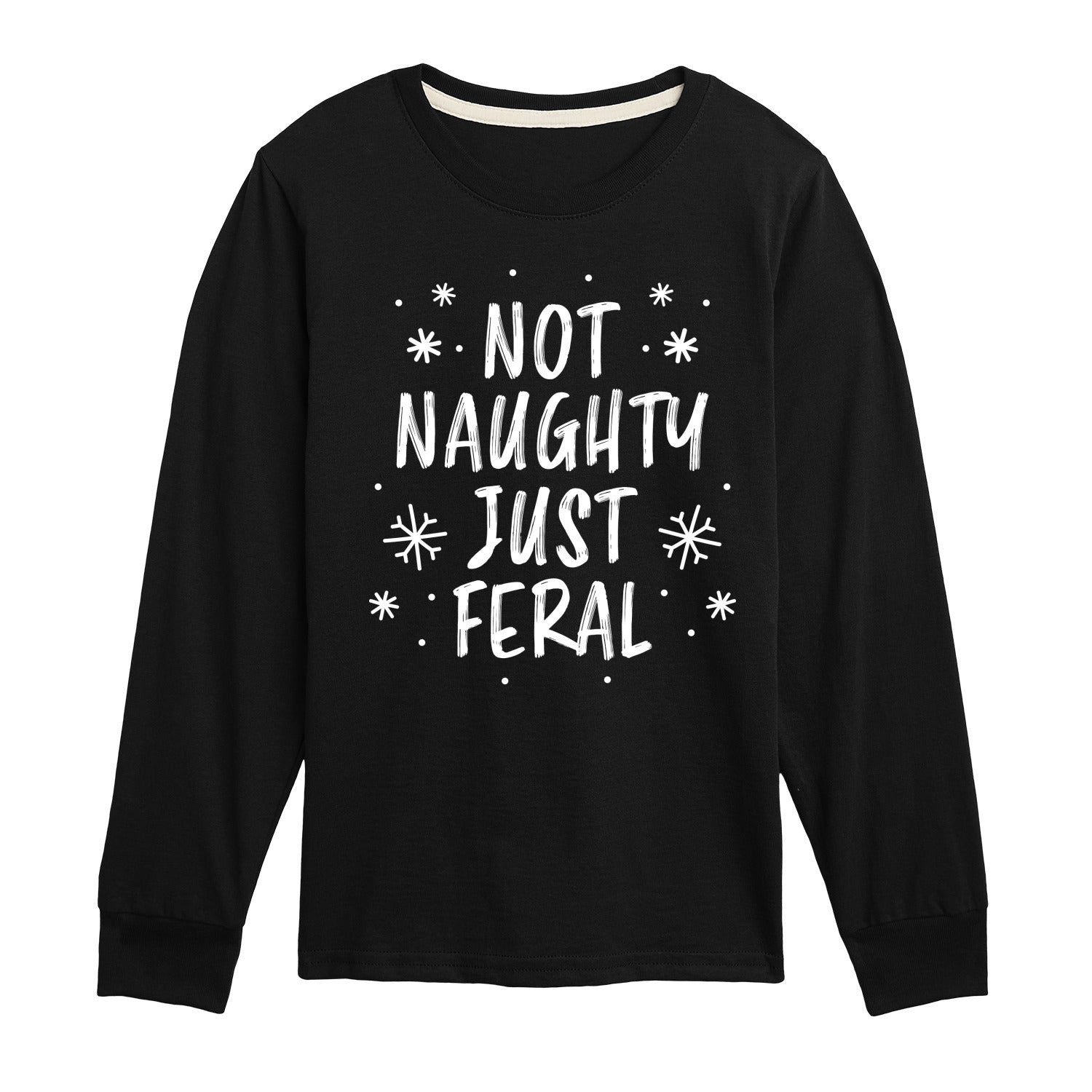 Instant Message - Not Naughty Just Feral - Youth Long Sleeve Graphic T-shirt