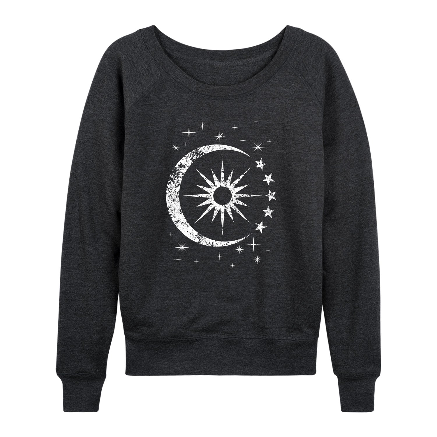 Instant Message - Celestial Sun Moon Scene - Women's French Terry Long Sleeve Pullover