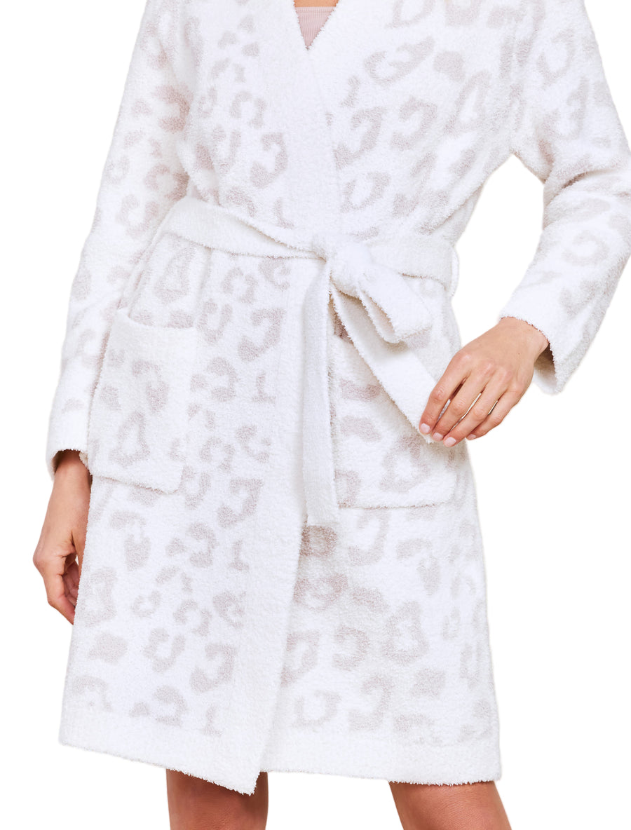 Barefoot Dreams Cozychic Women's Robe - Plush 100% Polyester Microfiber Animal Print Spa Loungewear Bathrobe - Image 7