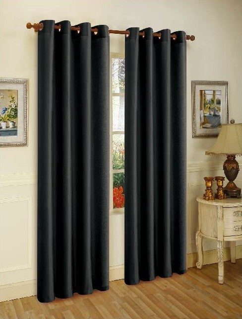 J&V Textiles 2 Panels Solid Grommet Faux Silk Window Curtain Drapes Treatment in 84 Length - Image 23