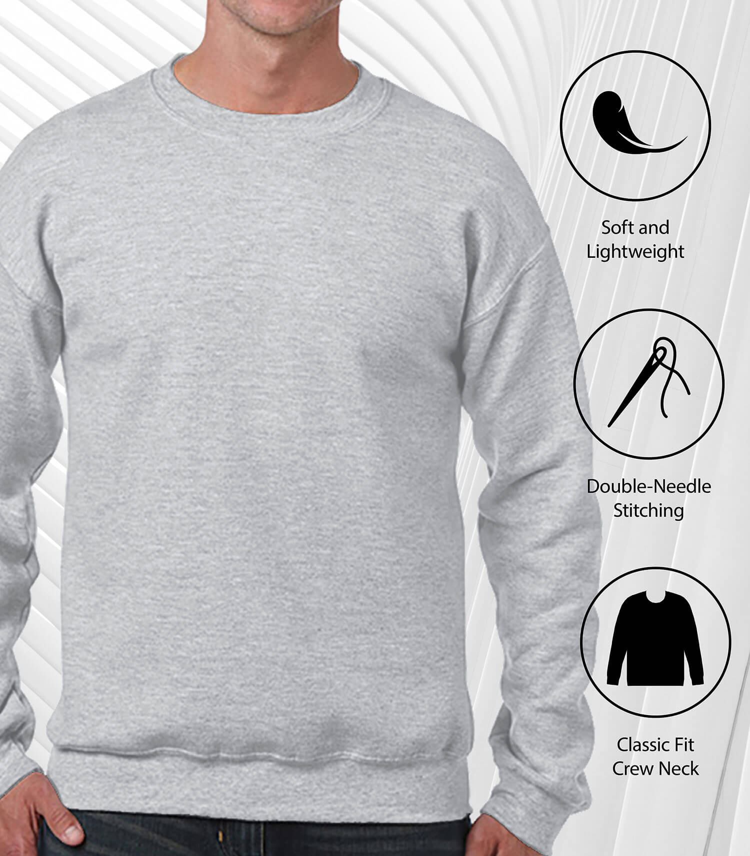 Instant Message - Hot Cocoa Vibes Retro Santa Mug - Men's Long Sleeve Crew Fleece Sweatshirt - Image 3