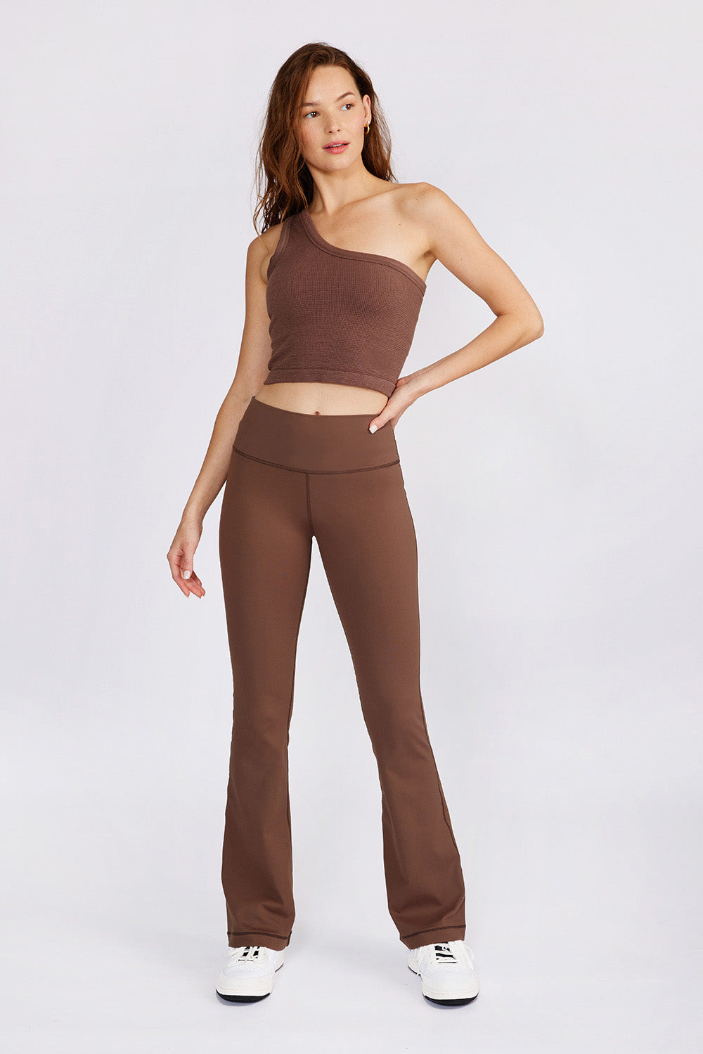 Cream Yoga Women's Grace flare legging mocha