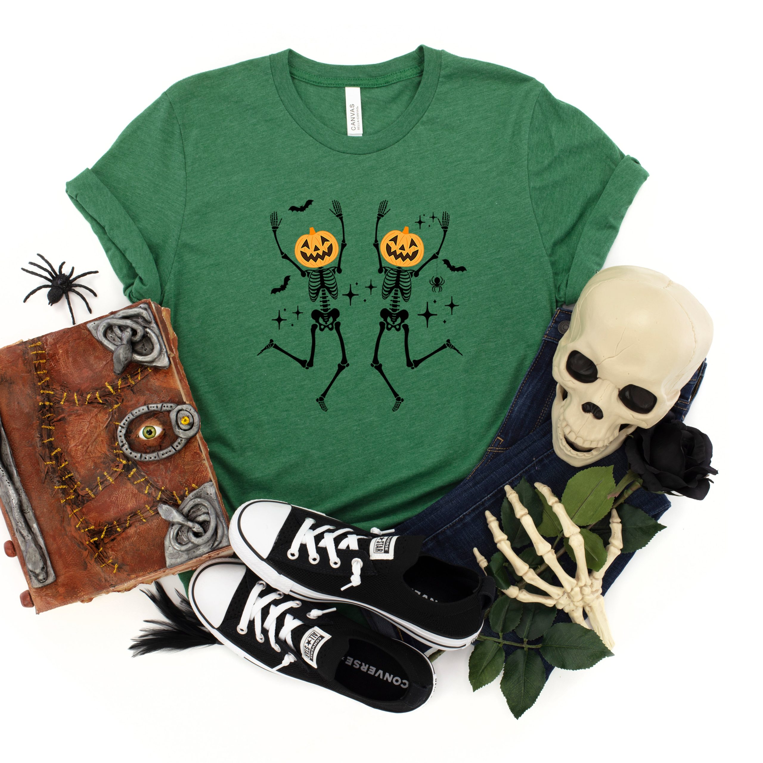 The Juniper Shop Youth Pumpkin Skeleton Short Sleeve Crew Neck - Image 2