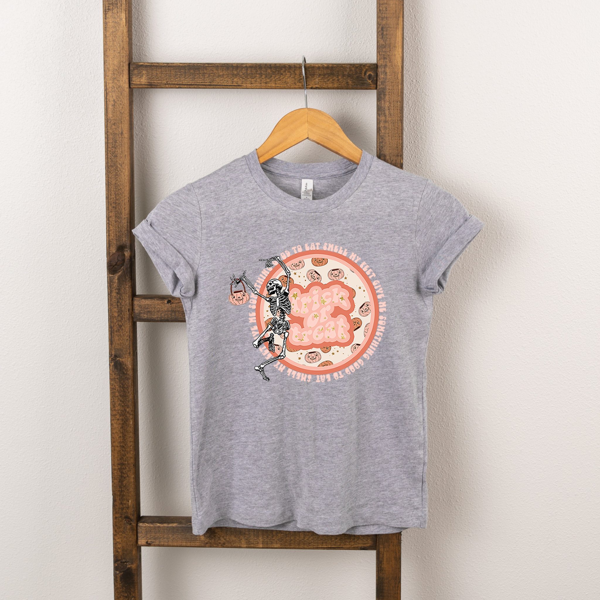 The Juniper Shop Toddler Trick Or Treat Skeleton Short Sleeve Crew Neck
