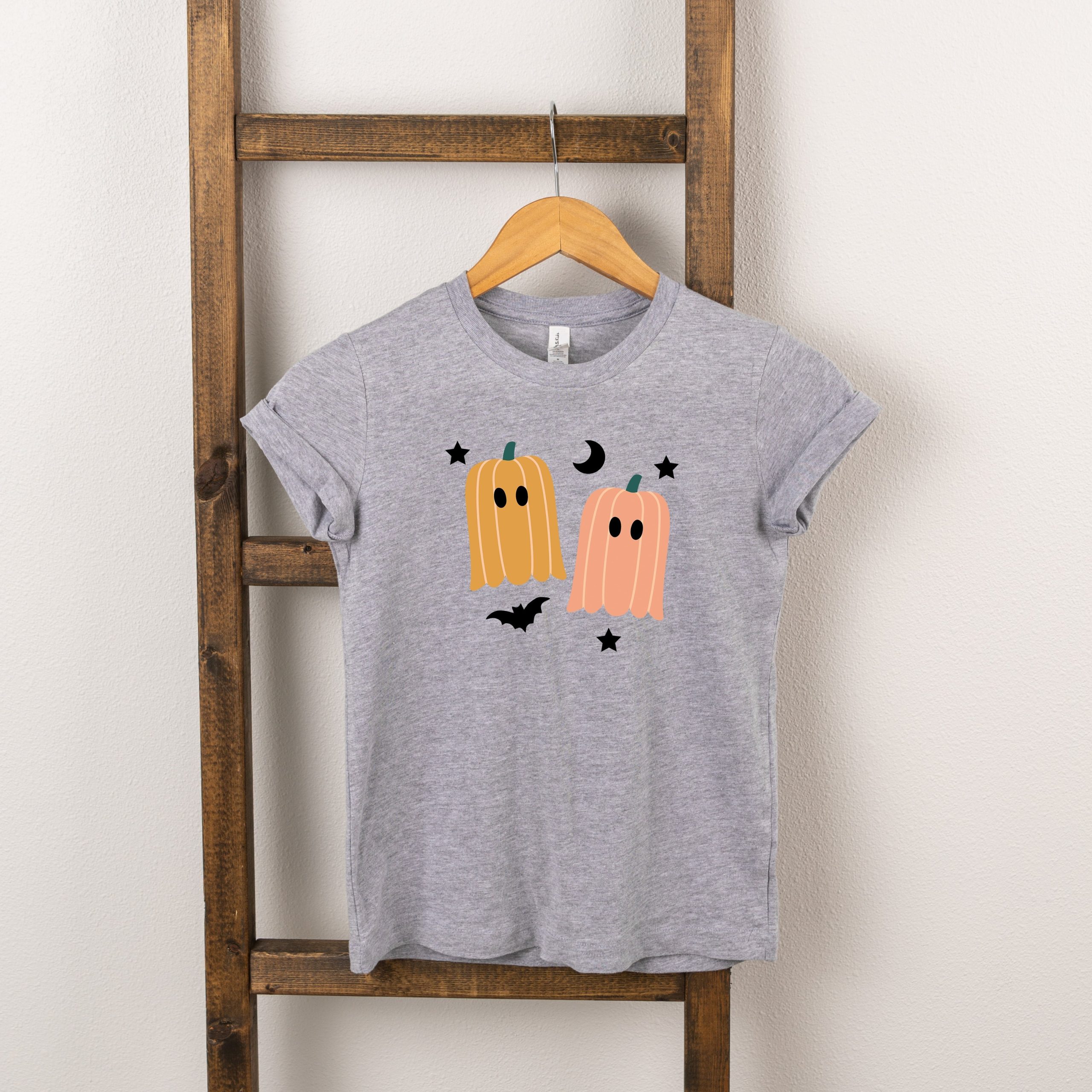 The Juniper Shop Toddler Pumpkin Ghost Short Sleeve Crew Neck - Image 2