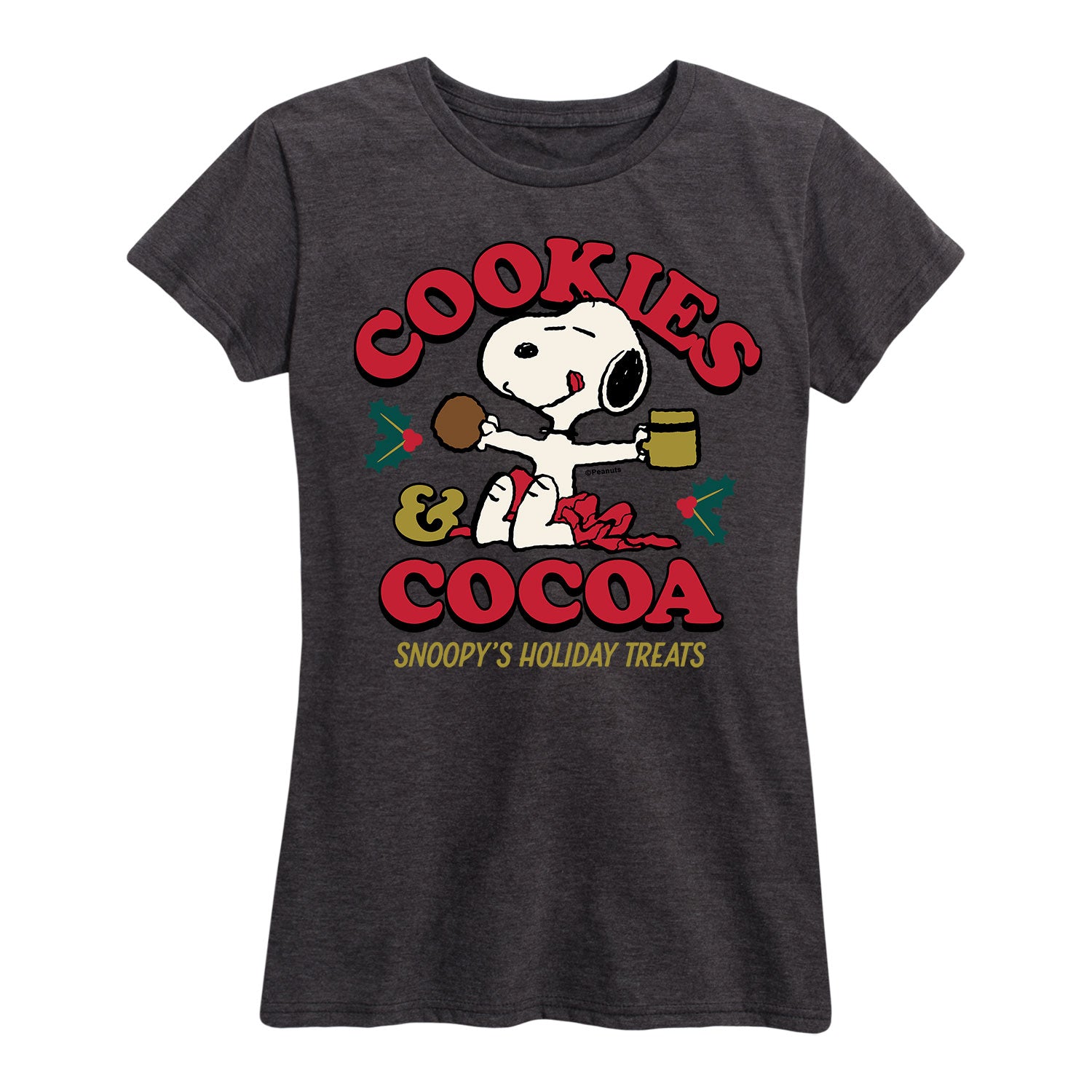 Peanuts - Women's Snoopy Winter Fun Short Sleeve Graphic Tshirts - Image 2