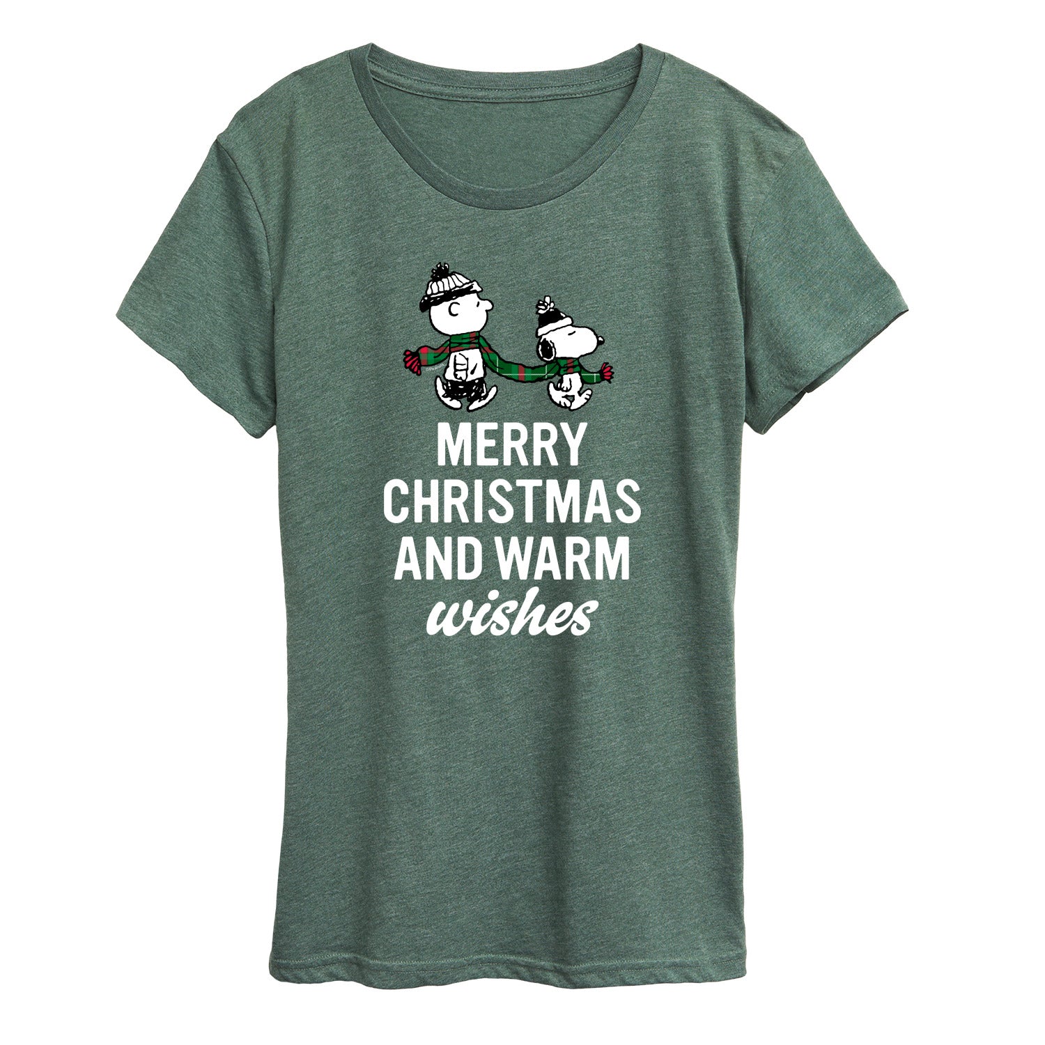 Peanuts - Merry Xmas Warm Wishes - Women's Short Sleeve Graphic T-Shirt
