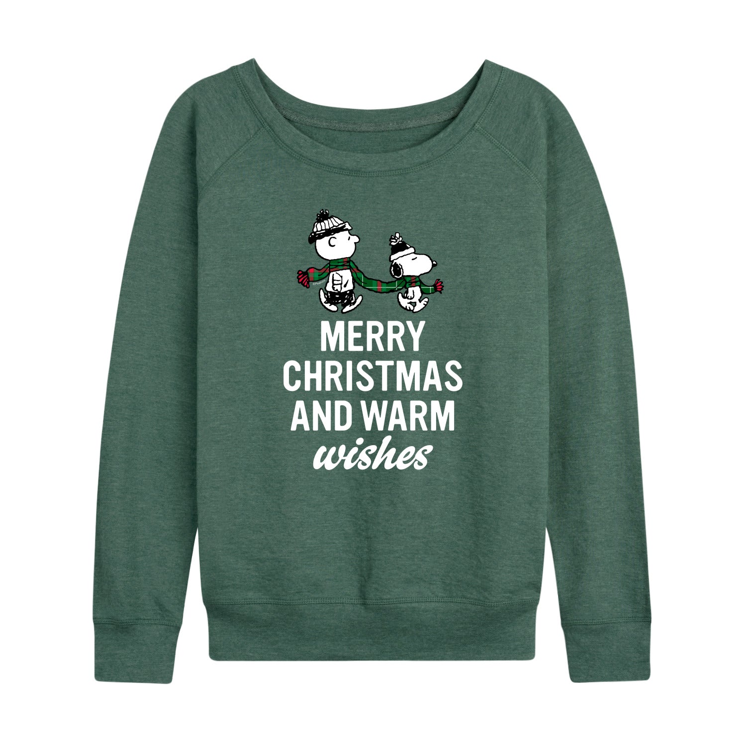 Peanuts - Merry Xmas Warm Wishes - Women's French Terry Long Sleeve Pullover - Image 2