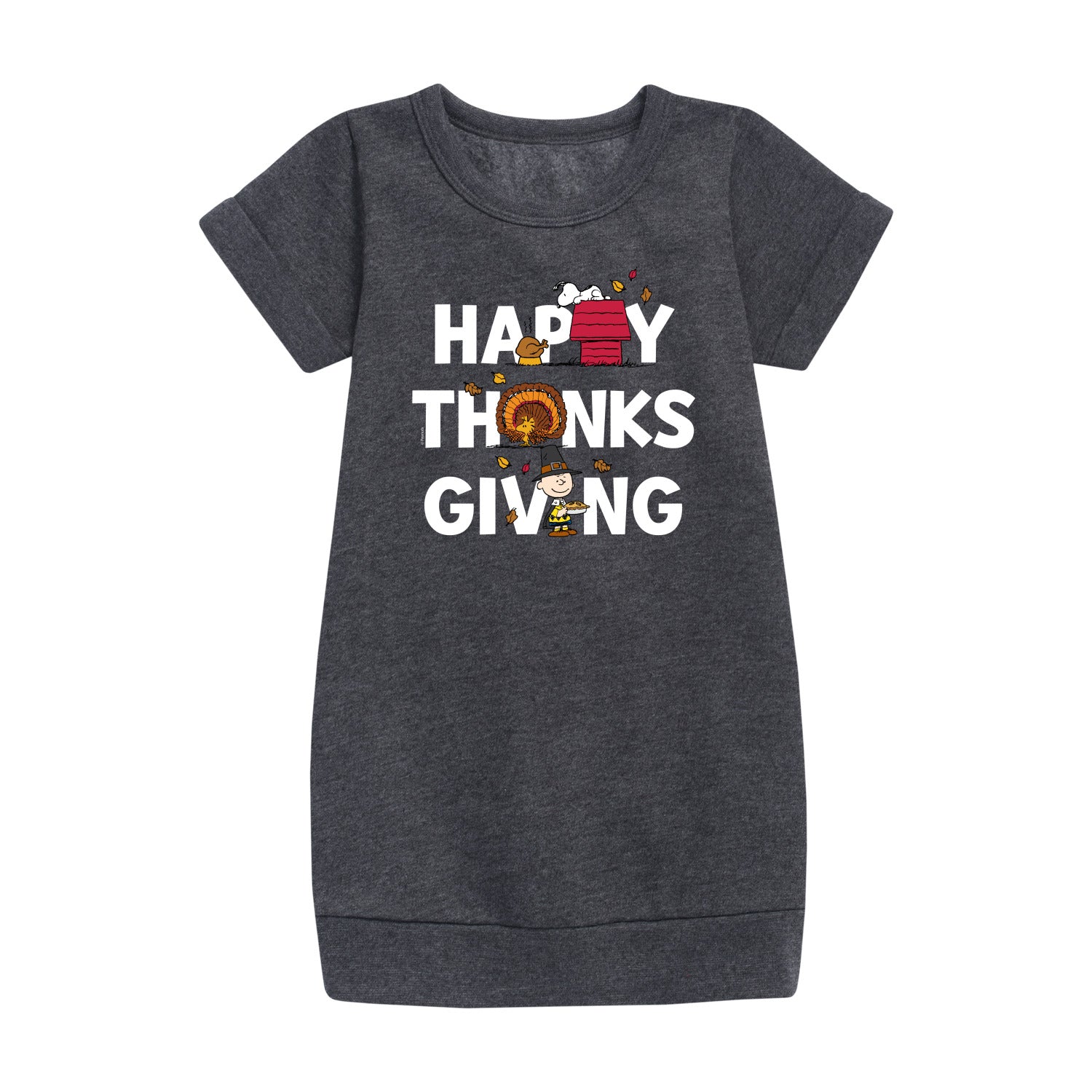 Peanuts - Happy Thanksgiving Icons - Toddler And Youth Girls Fleece Dress