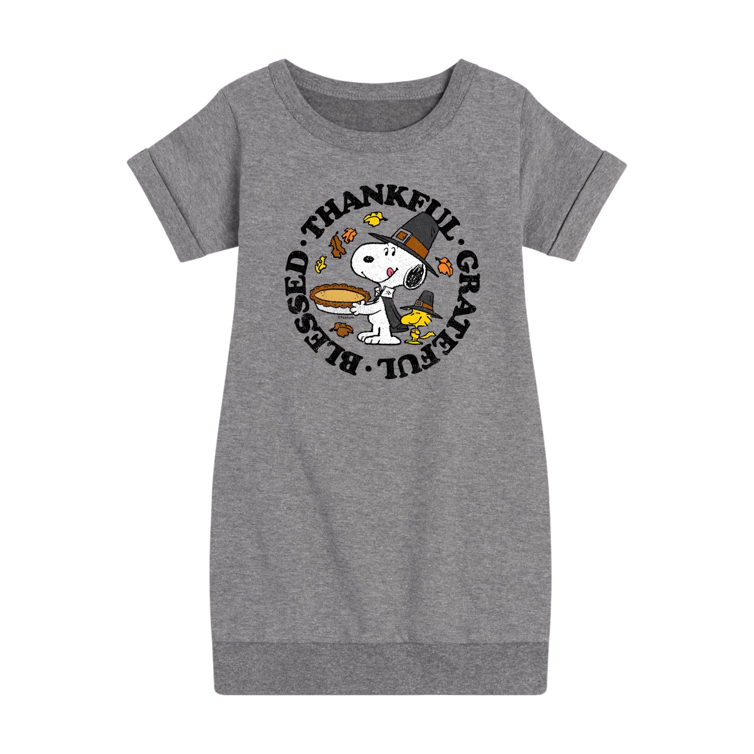 Peanuts - Thanksful. Grateful. Blessed - Toddler And Youth Girls Fleece Dress - Image 2