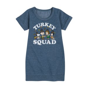 Peanuts - Turkey Squad - Toddler And Youth Girls Fleece Dress