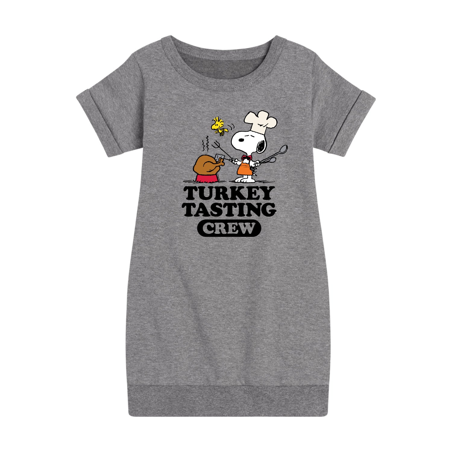 Peanuts - Turkey Tasting Crew - Toddler And Youth Girls Fleece Dress - Image 2