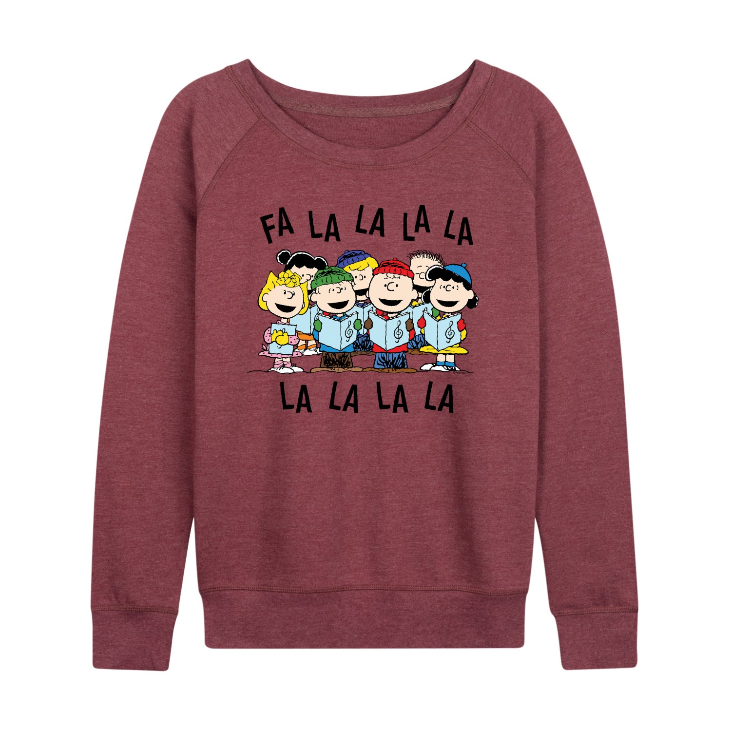Peanuts - Fa La La - Women's French Terry Long Sleeve Pullover