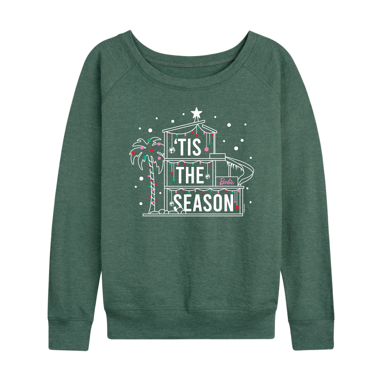 Barbie - Holidays & Christmas - Tis The Season In The Dreamhouse - Women's Lightweight French Terry Long Sleeve Shirt - Image 2