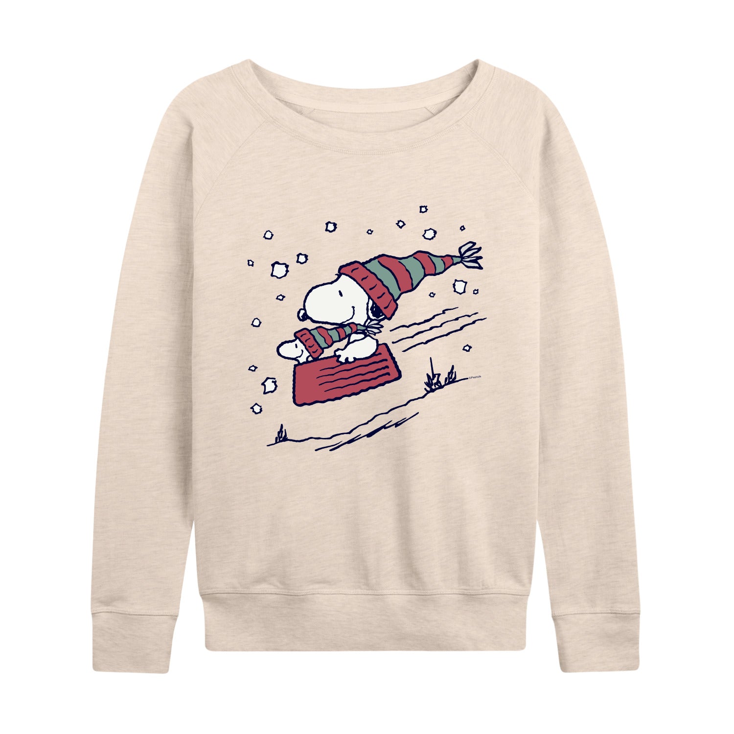 Peanuts - Snoopy Sledding - Women's Lightweight French Terry Long Sleeve Shirt - Image 3