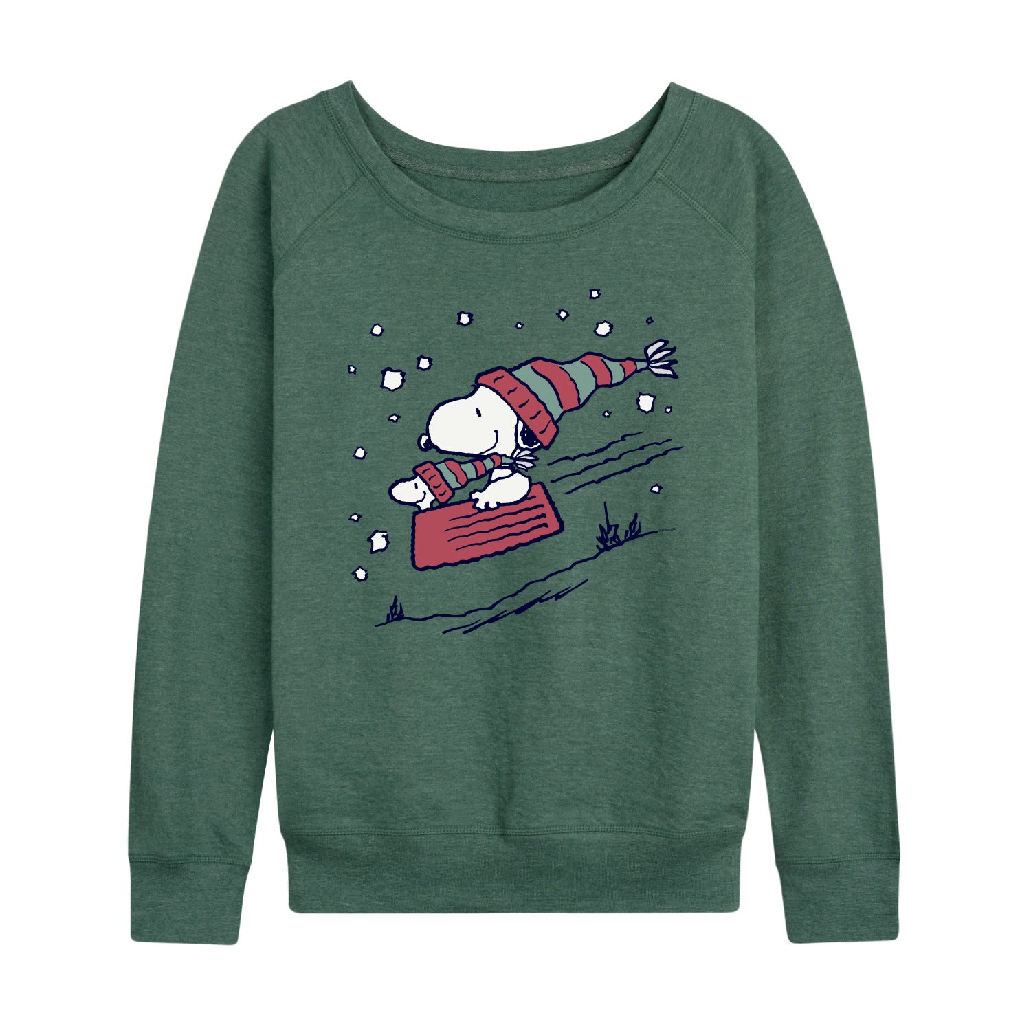 Peanuts - Snoopy Sledding - Women's Lightweight French Terry Long Sleeve Shirt - Image 2