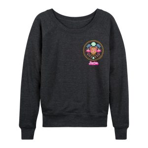 Barbie the Movie - Barbie Crest Full Color - Women's Lightweight French Terry Long Sleeve Shirt
