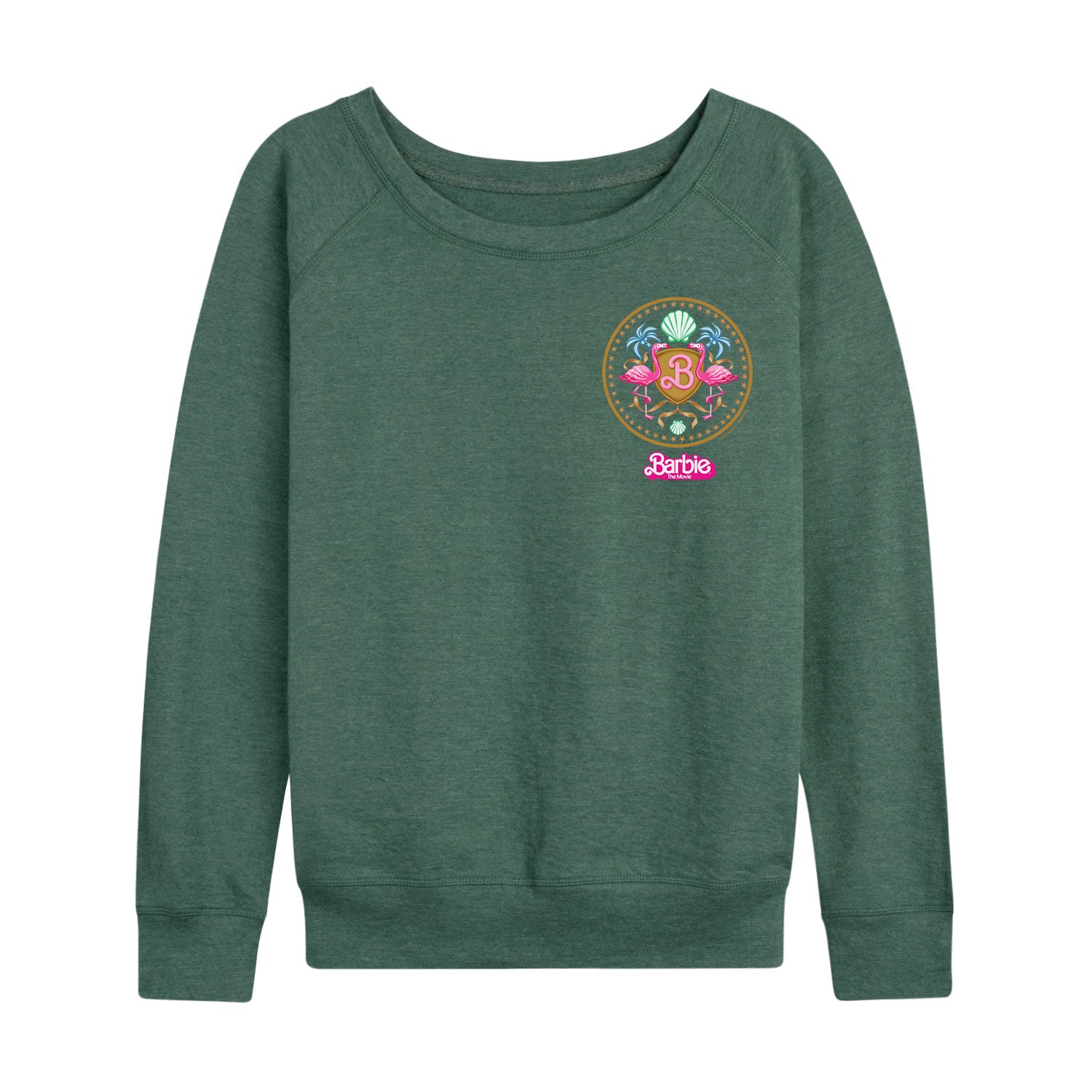 Barbie the Movie - Barbie Crest Full Color - Women's Lightweight French Terry Long Sleeve Shirt - Image 2