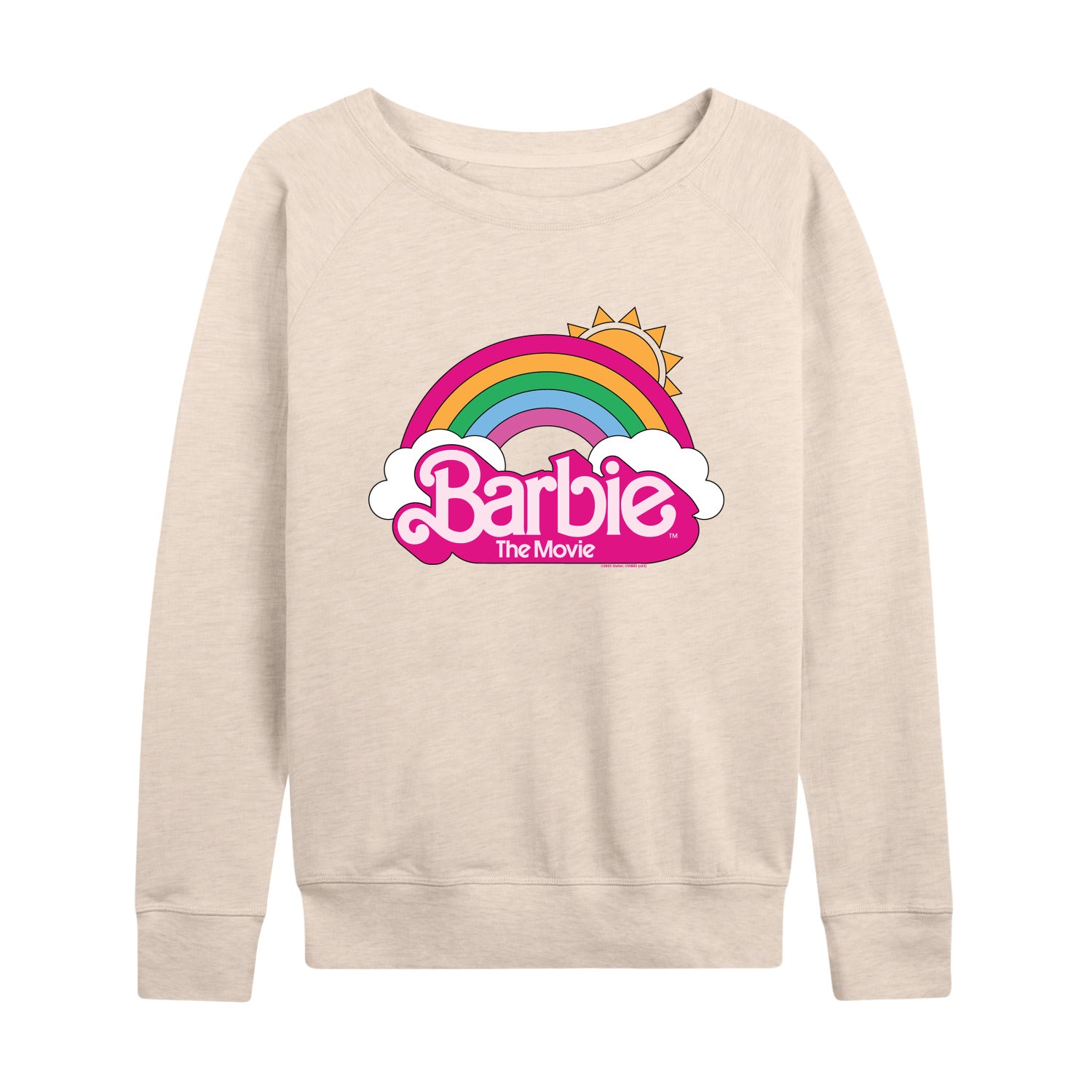 Barbie the Movie - Barbie Logo Rainbow - Women's Lightweight French Terry Long Sleeve Shirt