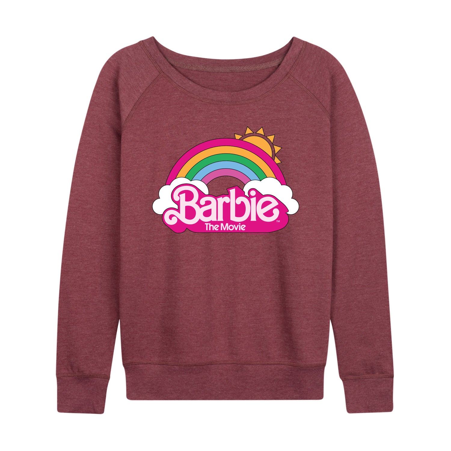 Barbie the Movie - Barbie Logo Rainbow - Women's Lightweight French Terry Long Sleeve Shirt - Image 4