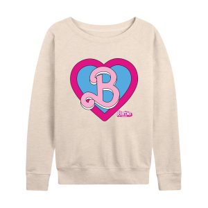 Barbie the Movie - Heart Crest - Women's Lightweight French Terry Long Sleeve Shirt