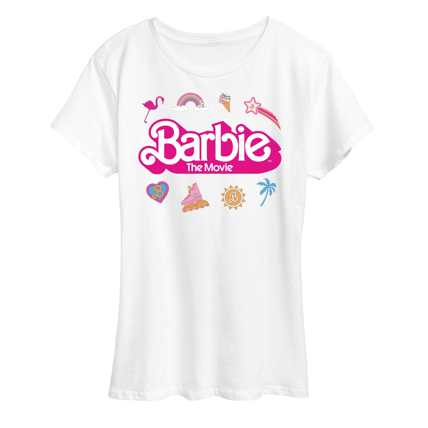 Barbie the Movie - Movie Logo Icons - Women's Short Sleeve Graphic T-Shirt - Image 2