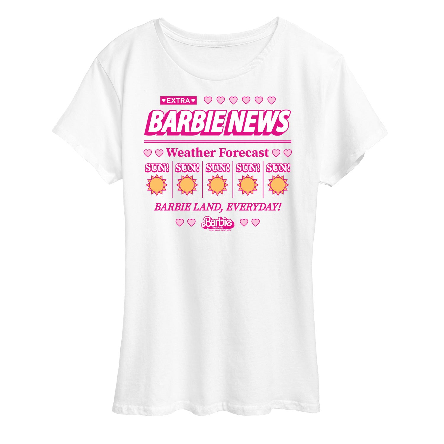 Barbie the Movie - Barbie Land New Weather Forecast - Sunny - Women's Short Sleeve Graphic T-Shirt - Image 3