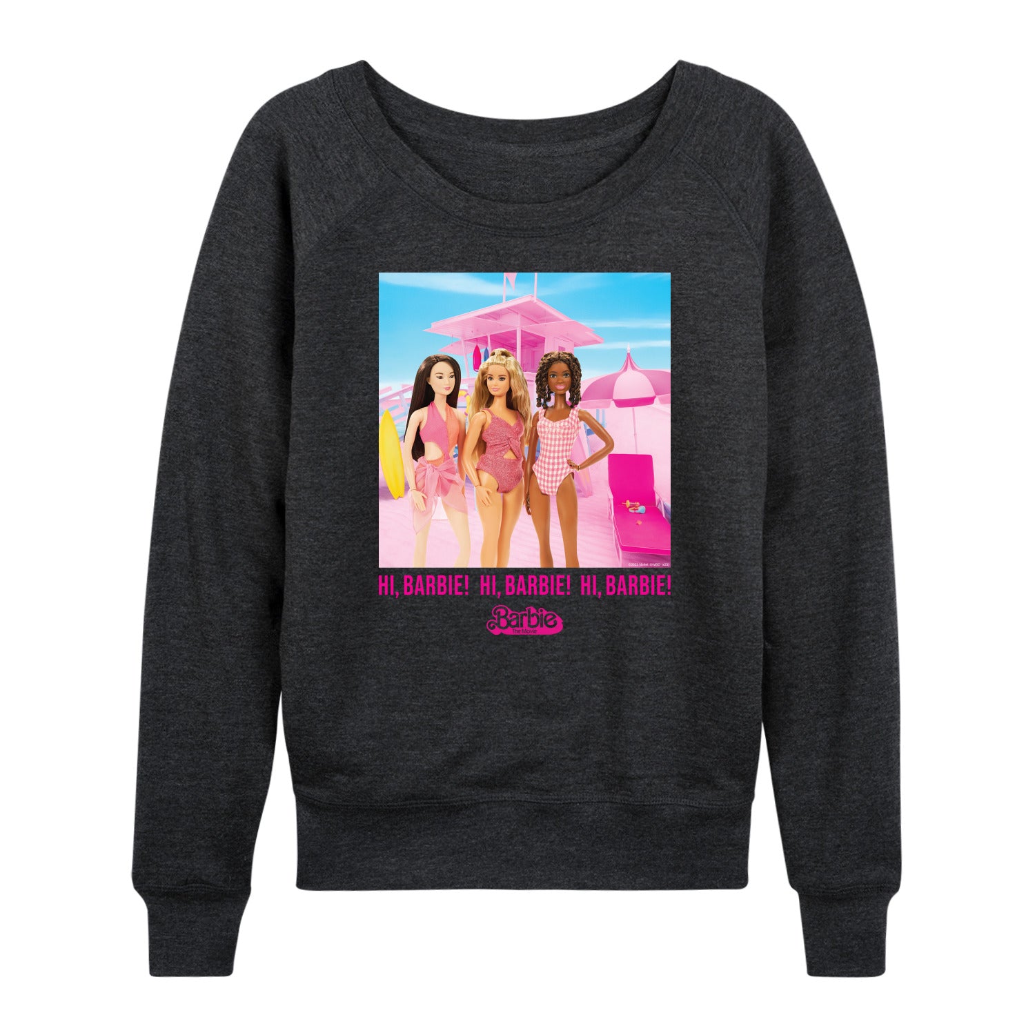 Barbie The Movie - Hi Barbie Beach - Women's Lightweight French Terry Long Sleeve Shirt - Image 2