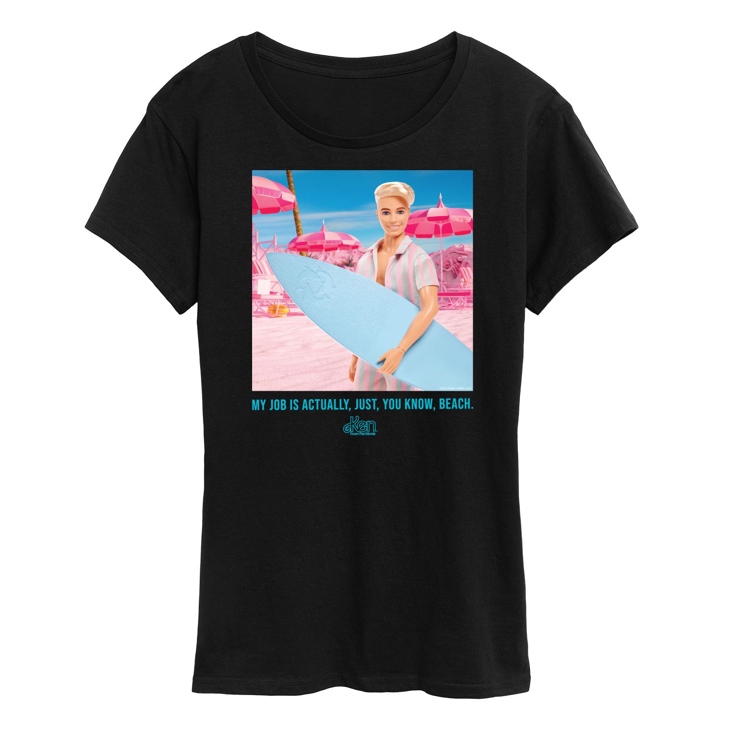Barbie The Movie - Ken My Job Is Beach - Women's Short Sleeve Graphic T-Shirt - Image 3