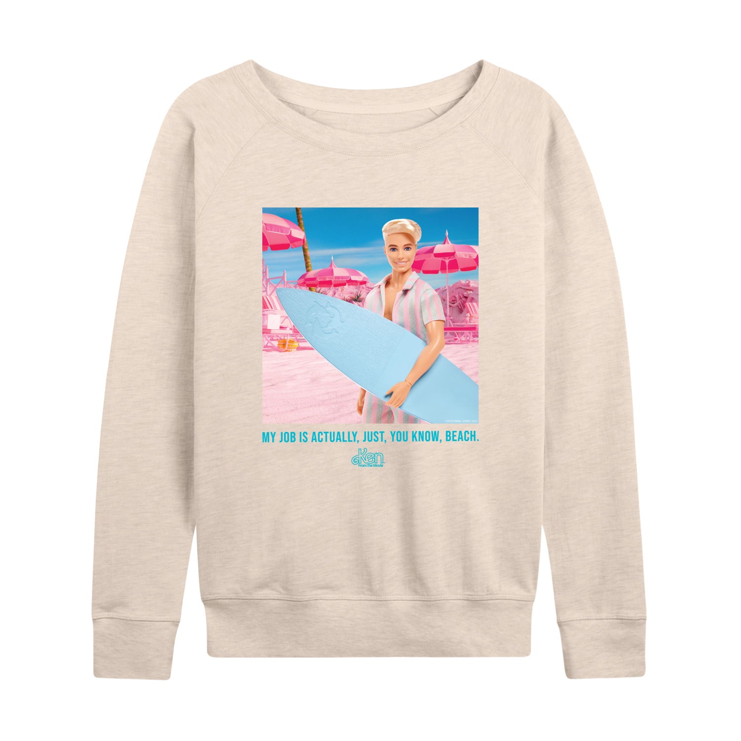 Barbie The Movie - Ken My Job Is Beach - Women's Lightweight French Terry Long Sleeve Shirt