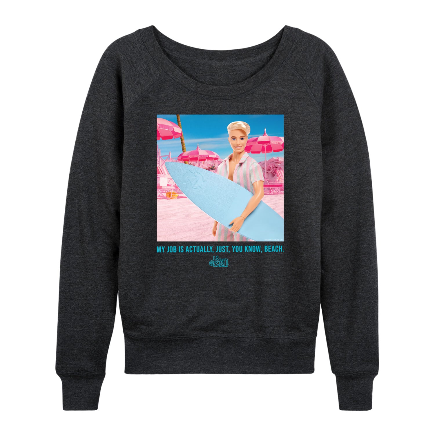 Barbie The Movie - Ken My Job Is Beach - Women's Lightweight French Terry Long Sleeve Shirt - Image 2