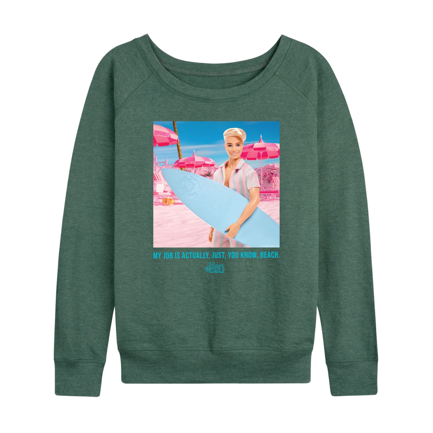Barbie The Movie - Ken My Job Is Beach - Women's Lightweight French Terry Long Sleeve Shirt - Image 3
