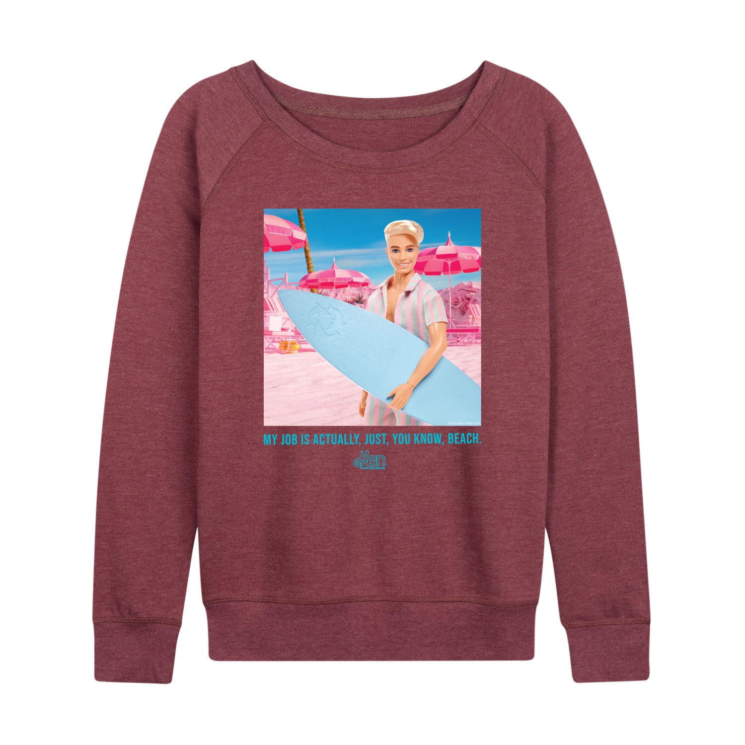 Barbie The Movie - Ken My Job Is Beach - Women's Lightweight French Terry Long Sleeve Shirt - Image 4