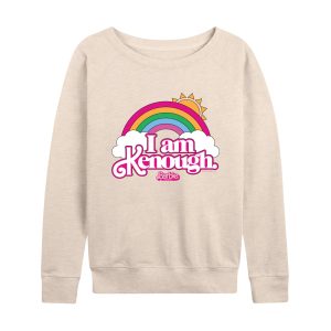 Barbie The Movie - I Am Kenough Rainbow Clouds - Women's Lightweight French Terry Long Sleeve Shirt