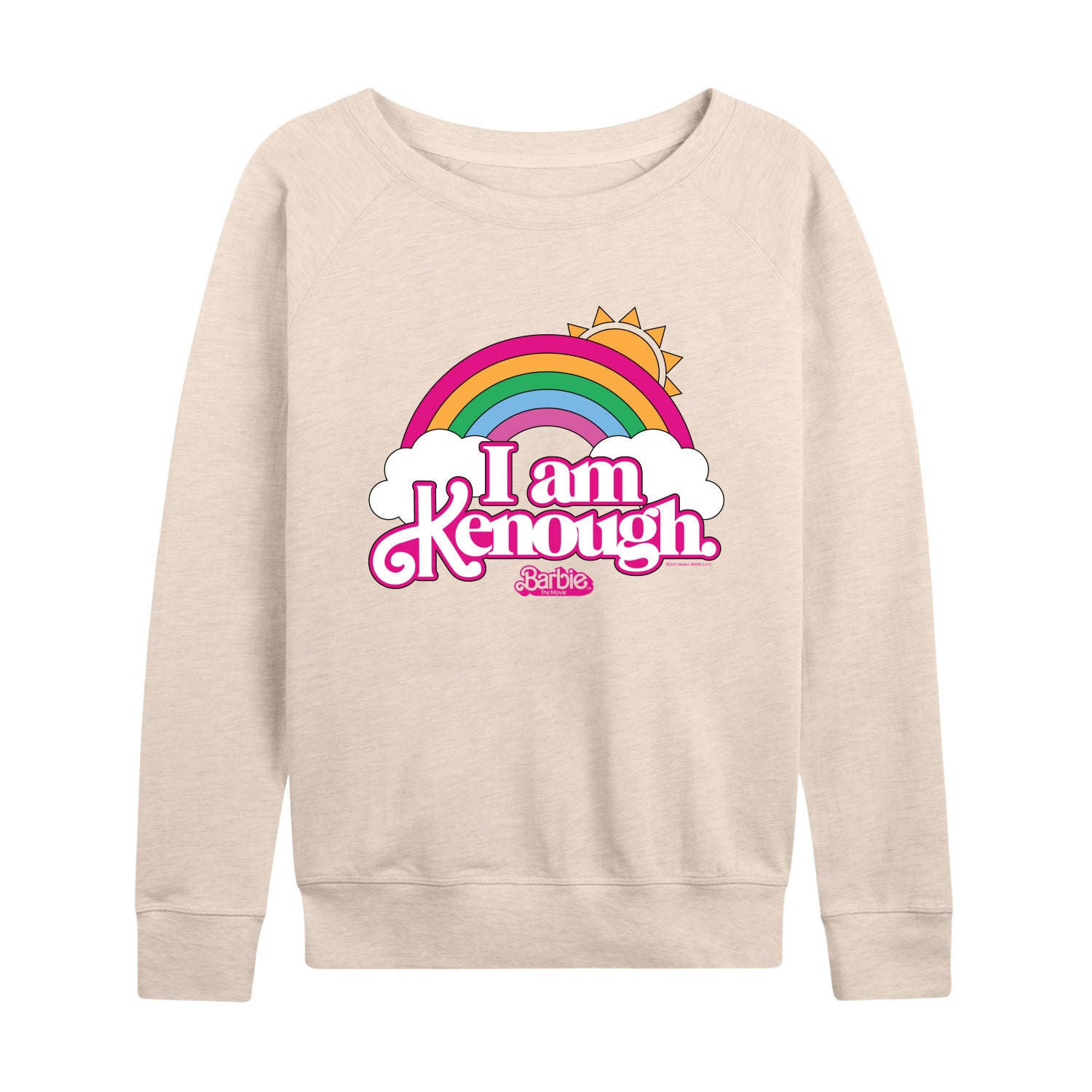 Barbie The Movie - I Am Kenough Rainbow Clouds - Women's Lightweight French Terry Long Sleeve Shirt