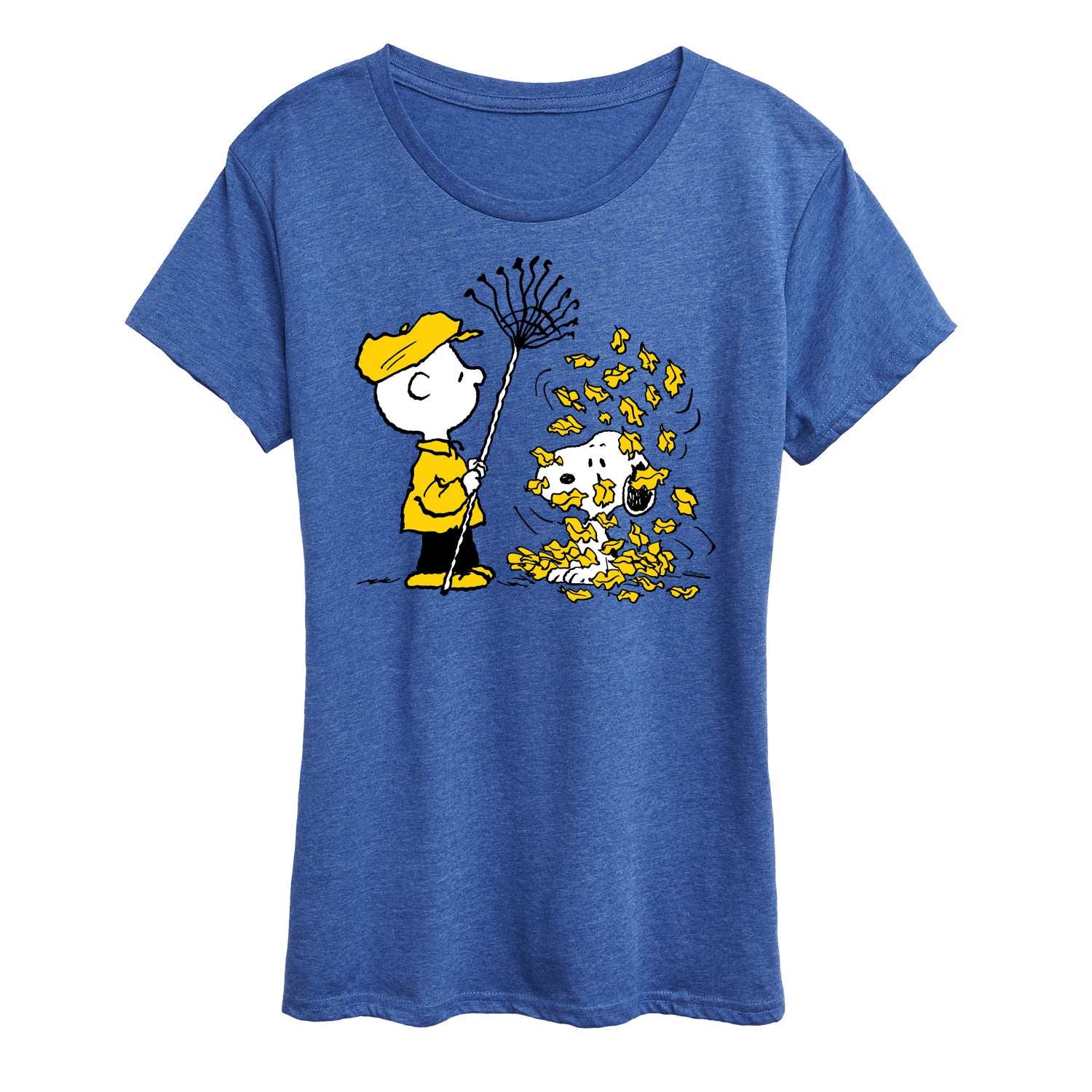 Peanuts - Charlie Brown Snoopy Fall Leaves - Women's Short Sleeve Graphic T-Shirt