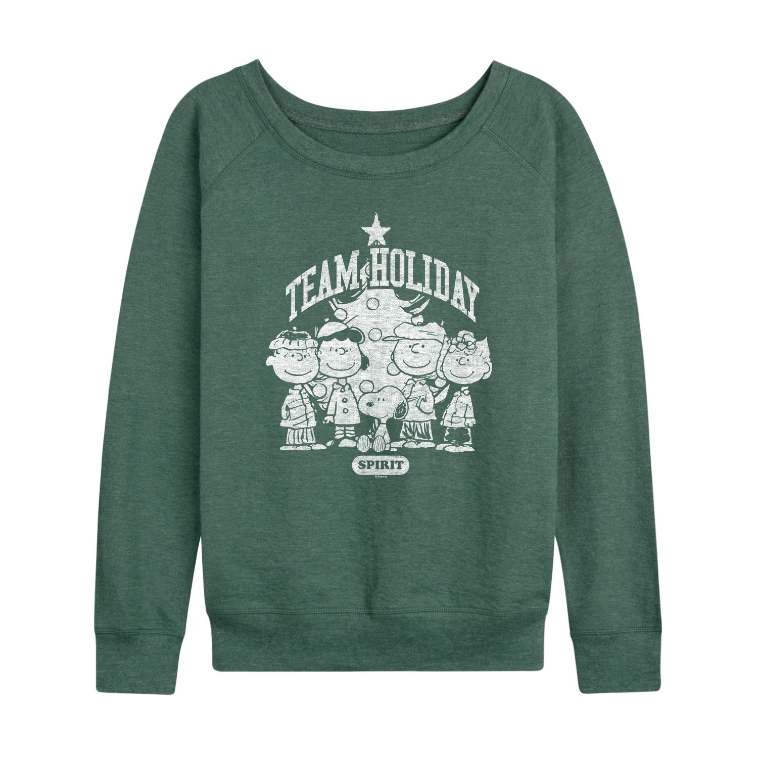 Peanuts - Group Team Holiday Spirit - Women's French Terry Long Sleeve Pullover - Image 2