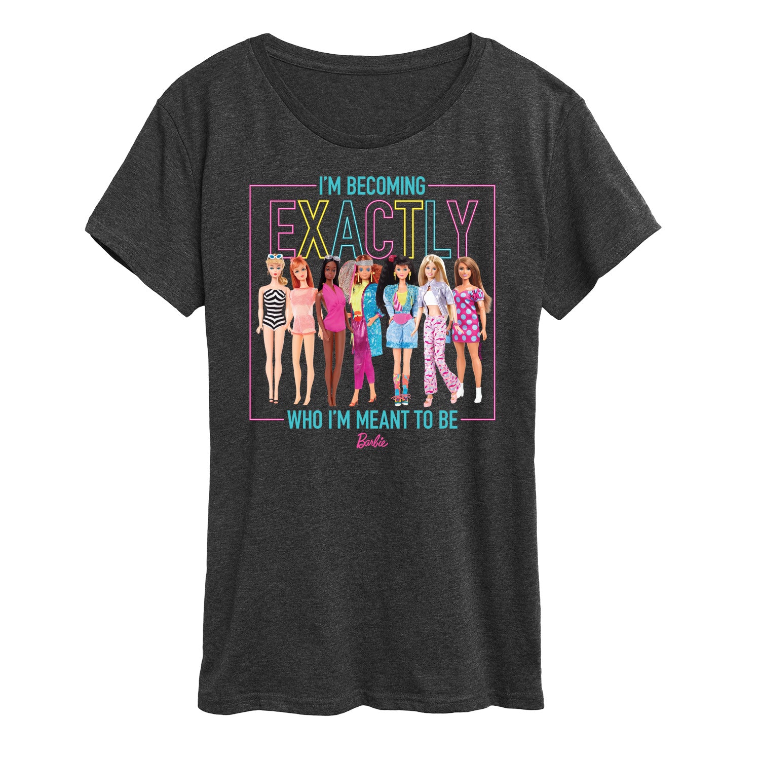 Barbie - Exactly Who Im Meant To Be Neon - Womens Women'S Short Sleeve Graphic T-Shirt - Image 4