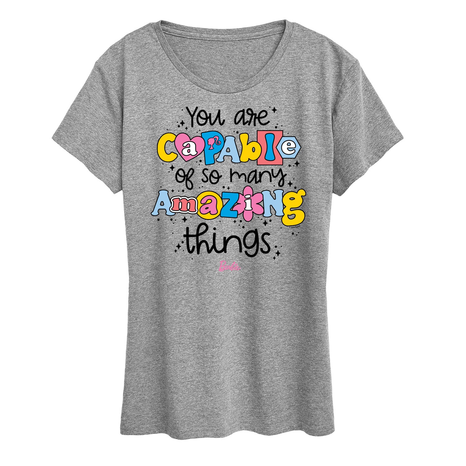 Barbie - You Are Capable Of So Many Amazing Things Barbie - Womens Women'S Short Sleeve Graphic T-Shirt - Image 4
