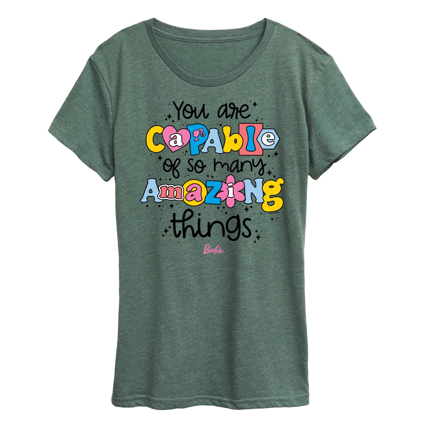 Barbie - You Are Capable Of So Many Amazing Things Barbie - Womens Women'S Short Sleeve Graphic T-Shirt - Image 2