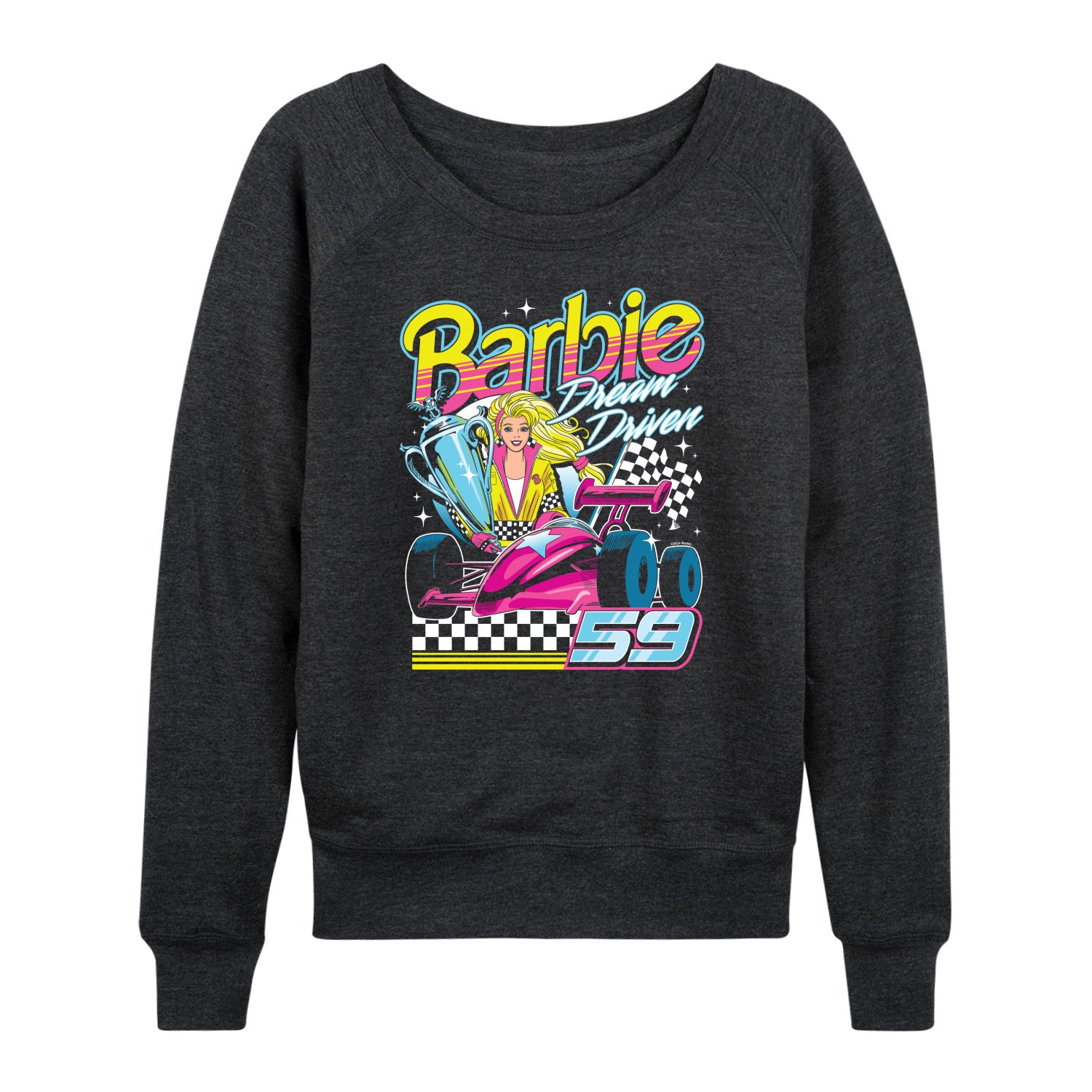 Barbie - Racecar Comic - Women's French Terry Long Sleeve Shirt
