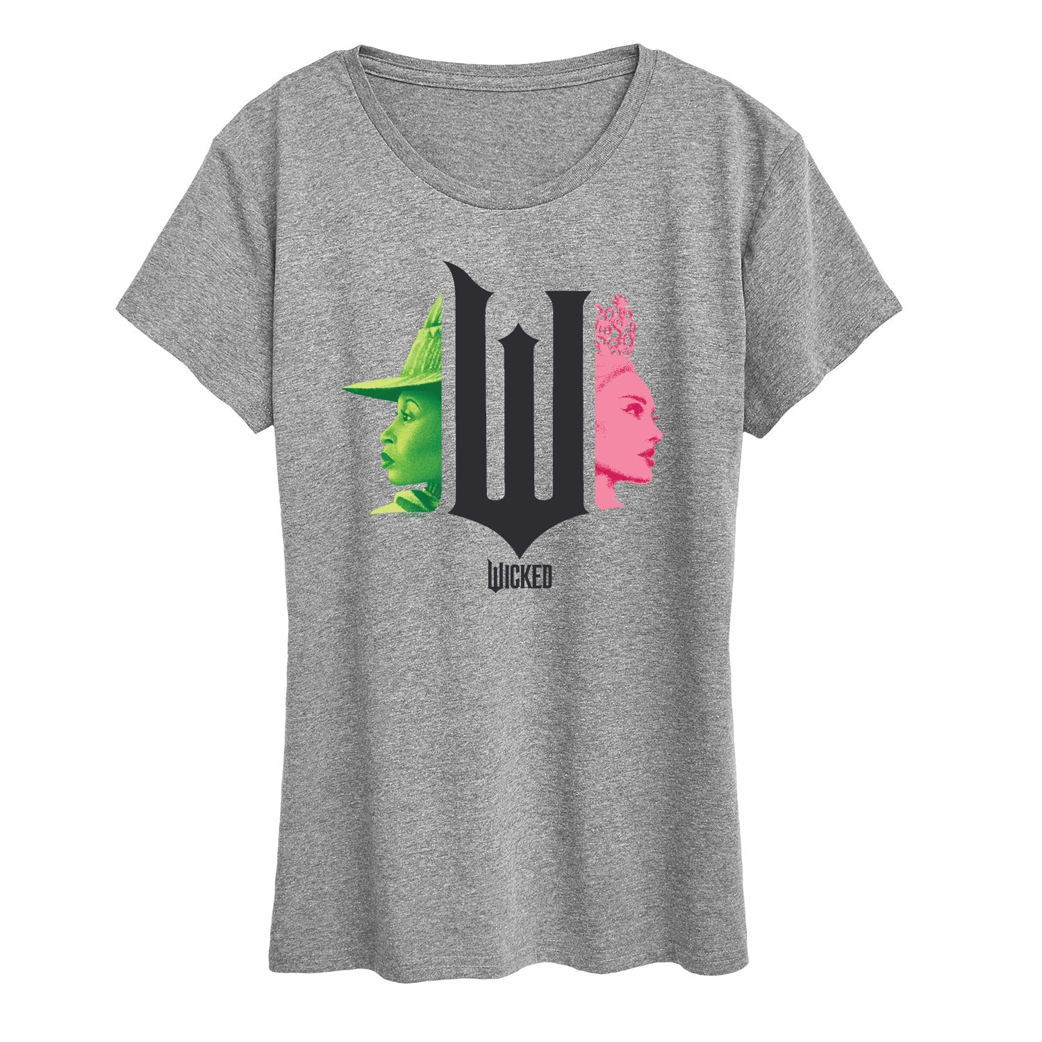 Wicked - Elphaba And Glinda Side Profile - Women's Short Sleeve Graphic T-Shirt - Image 2