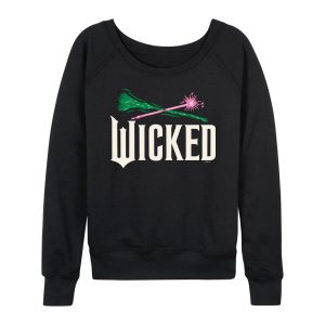 Wicked: Part 2 -  Wand And Broomstick Logo - Women's French Terry Long Sleeve Pullover